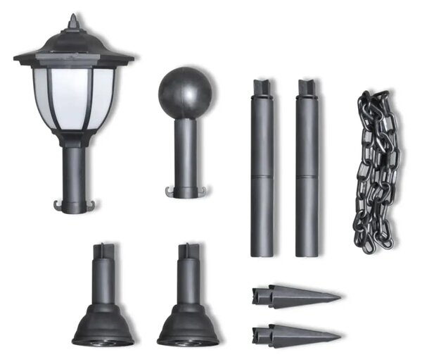 Lanac ograda sa 2 LED solarne lampe i 2 stupa - 2 1 2
