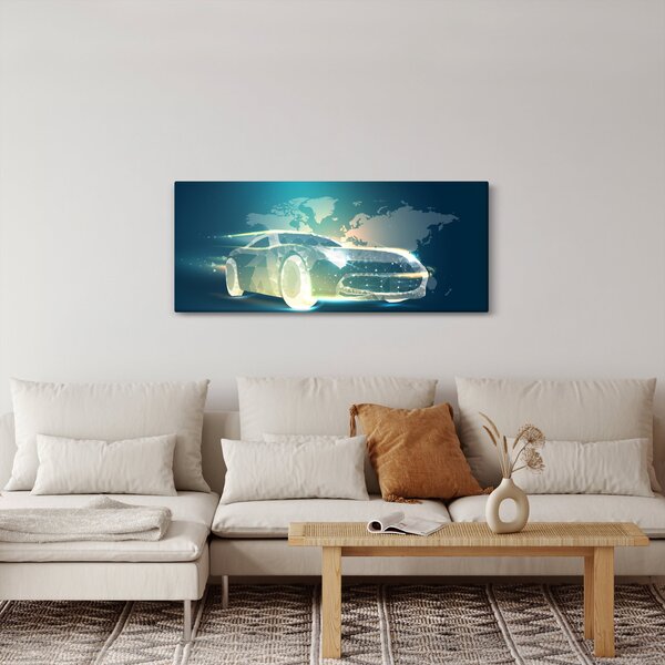Slika avtomobila iz geometrijskih oblik (120x50 cm)