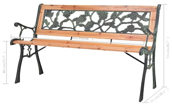 Vrtna klupa 122 cm drvena - 122 cm 1 Ruže 1