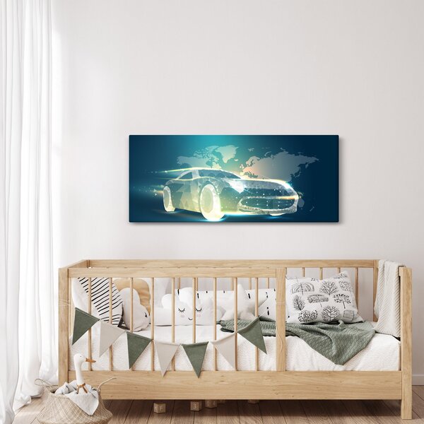 Slika avtomobila iz geometrijskih oblik (120x50 cm)