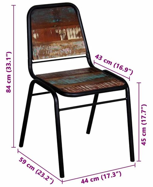 Blagovaonske stolice 6 kom od masivnog obnovljenog drva - 6 masivno obnovljeno drvo 6 masivno obnovljeno drvo