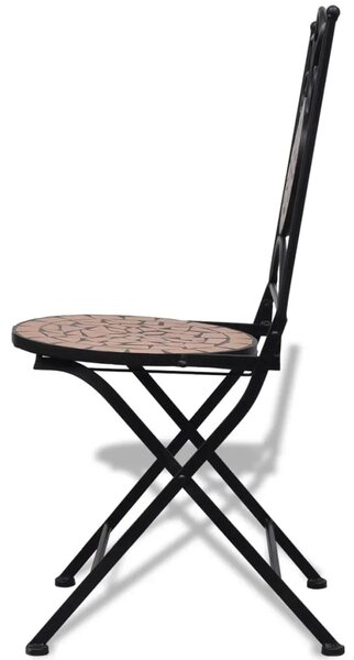 3-dijelni bistro set s keramičkim pločicama boje cigle - Terakota Okruglo 3 Terakota