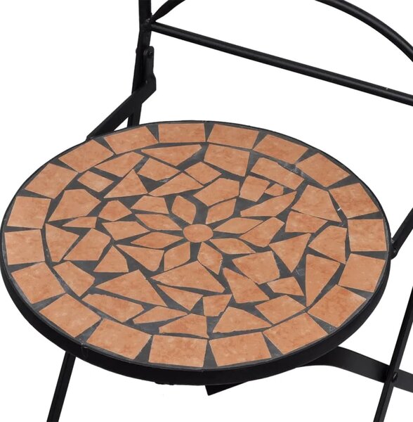 3-dijelni bistro set s keramičkim pločicama boje cigle - Terakota Okruglo 3 Terakota