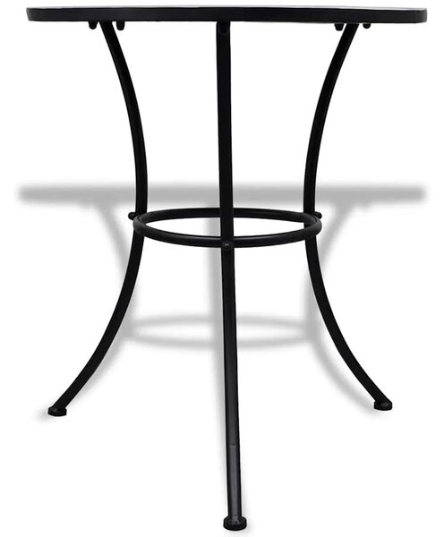 3-dijelni bistro set s keramičkim pločicama plavo-bijeli - Plava i bijela Okruglo 3 Plava i bijela