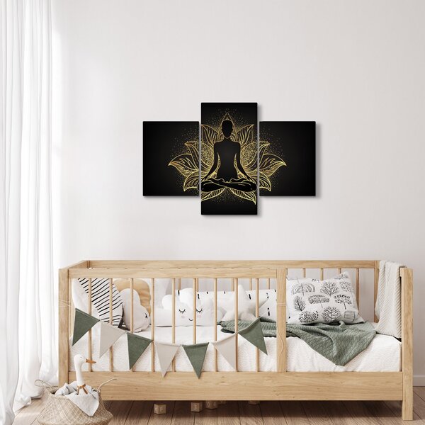 Slika silhuete v lotosovem cvetu (90x60 cm)