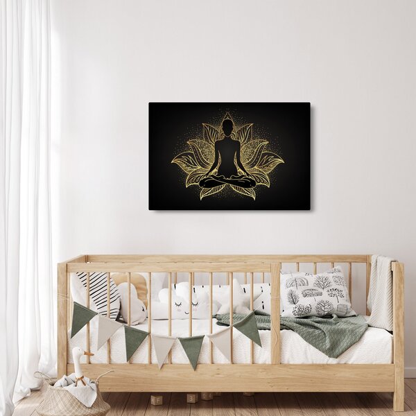 Slika silhuete v lotosovem cvetu (90x60 cm)