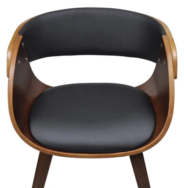 Blagovaonske stolice od drva i umjetne kože 2 kom smeđe - black and dark brown 2 Black and dark brown 2