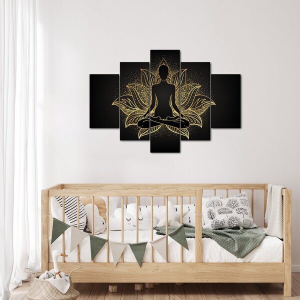 Slika silhuete v lotosovem cvetu (150x105 cm)