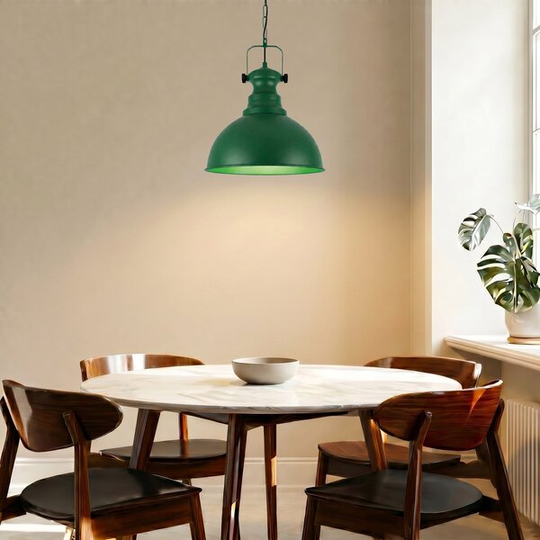 Opviq Kure viseća lampa, zelena, Ø 31 cm, metal, E27, prigušiva, Zelena, Dnevni boravak/blagovaonica, Metal