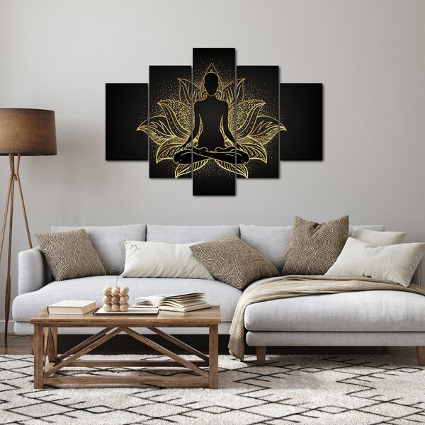 Slika silhuete v lotosovem cvetu (150x105 cm)