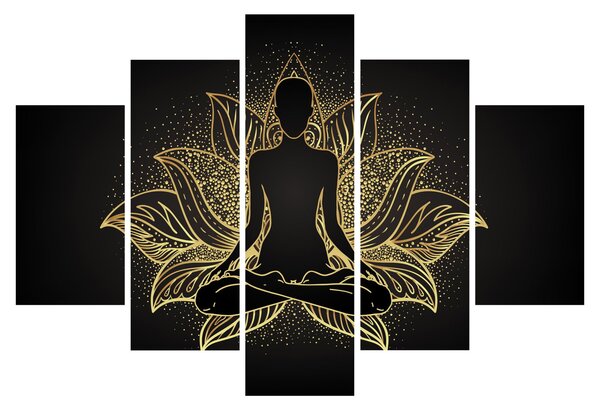 Slika silhuete v lotosovem cvetu (150x105 cm)