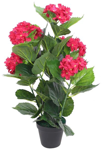 Umjetna Hortenzija s Posudom 60 cm Crvena - Crvena 1 hortenzija / 60 cm Crvena