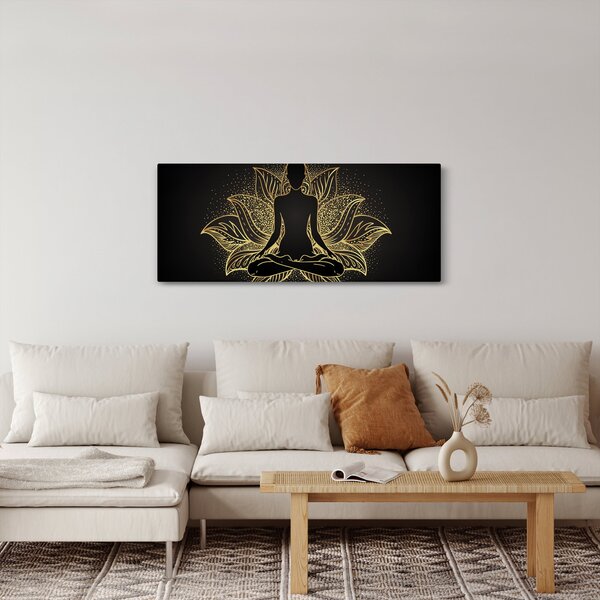 Slika silhuete v lotosovem cvetu (120x50 cm)