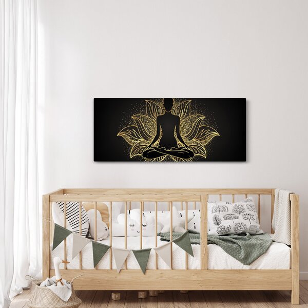 Slika silhuete v lotosovem cvetu (120x50 cm)