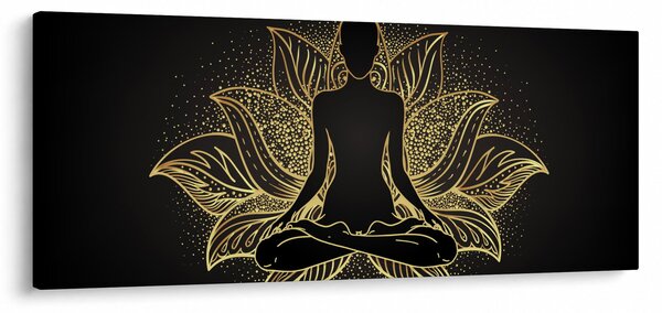 Slika silhuete v lotosovem cvetu (120x50 cm)