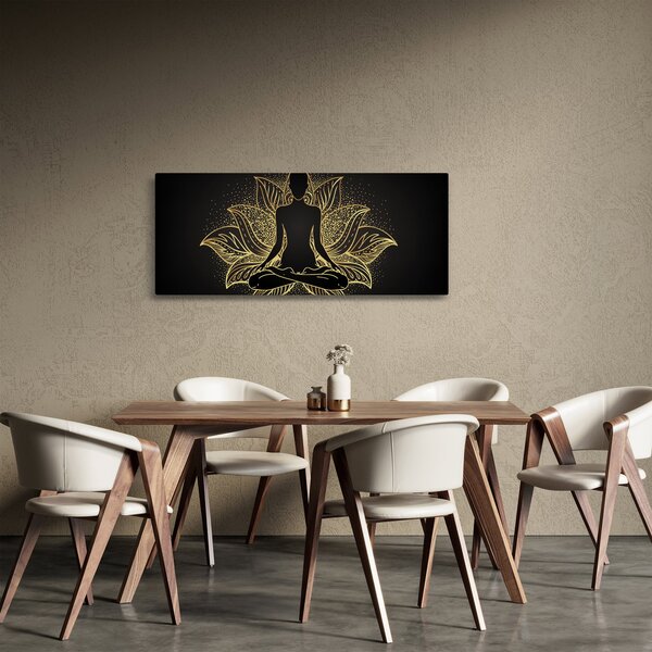 Slika silhuete v lotosovem cvetu (120x50 cm)