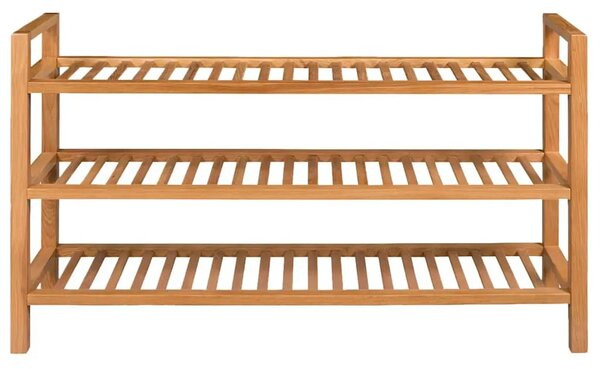 Stalak za obuću s 3 police 100x27x60 cm od masivne hrastovine - 1 60 cm 100 cm 1