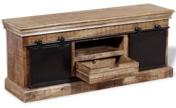 TV Ormarić s 2 Klizna Vrata Masivno Mango Drvo 110x30x45 cm