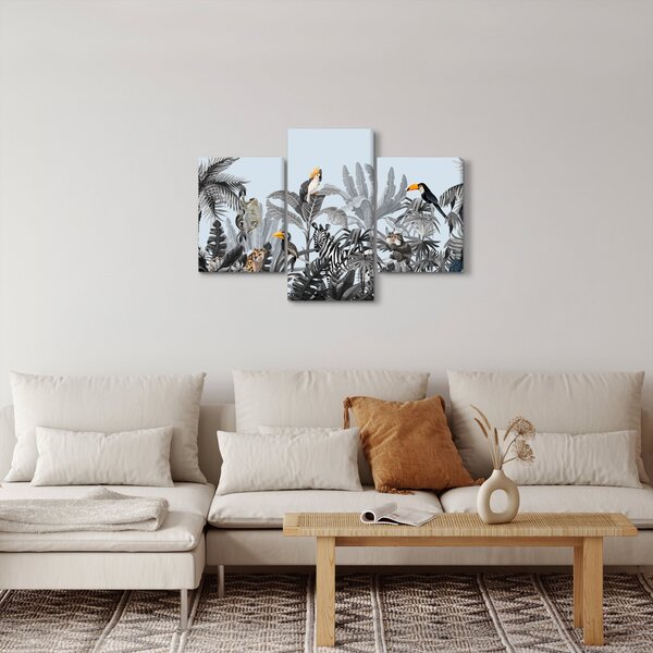 Slika živali v tropskem gozdu (90x60 cm)