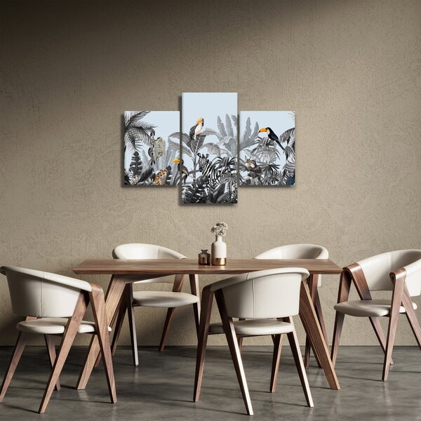 Slika živali v tropskem gozdu (90x60 cm)
