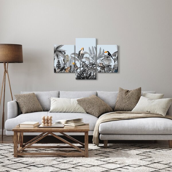 Slika živali v tropskem gozdu (90x60 cm)