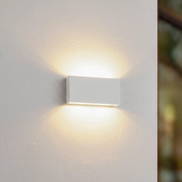 Lindby Lucande Jarte vanjska zidna LED svjetiljka, 20 cm, bijela, IP65, Bijela, Plastika