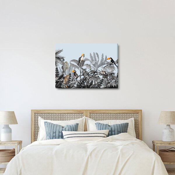 Slika živali v tropskem gozdu (70x50 cm)