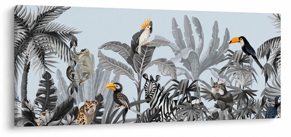 Slika živali v tropskem gozdu (120x50 cm)