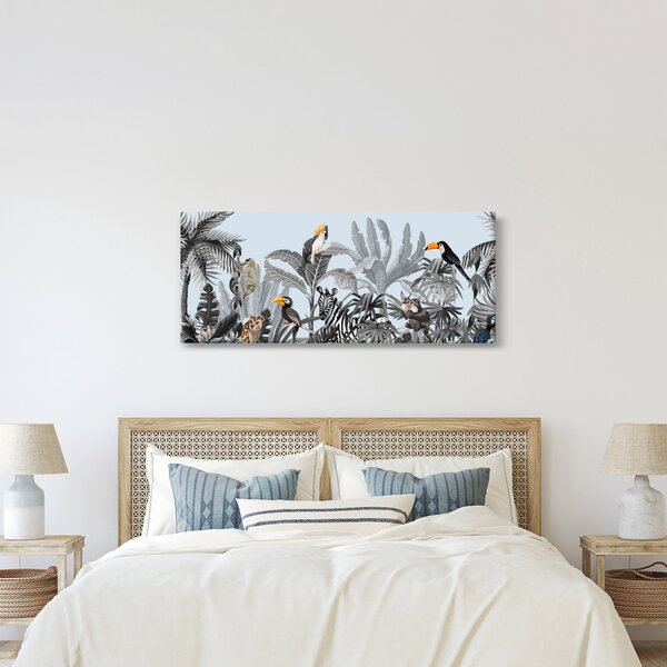Slika živali v tropskem gozdu (120x50 cm)