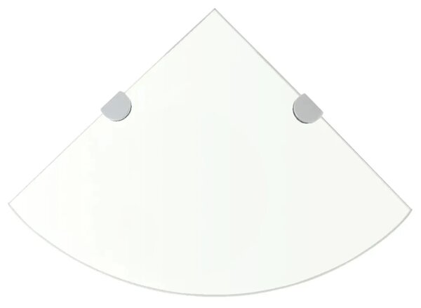 Kutna polica s kromiranim nosačima staklena prozirna 25 x 25 cm - Transparentan 25 x 25 cm 1 1