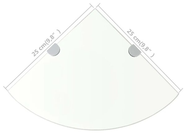 Kutna polica s kromiranim nosačima staklena prozirna 25 x 25 cm - Transparentan 25 x 25 cm 1 1