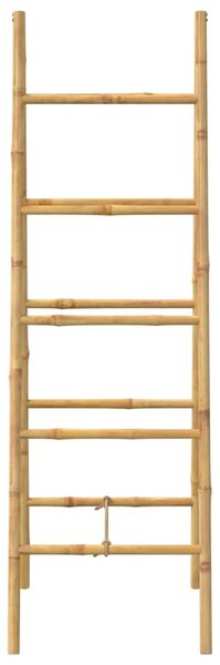 Duple Ljestve za Ručnike s Pet Šipki Bambus 50x160 cm - Smeđa 50 x 50 x 157 cm 50 x 50 x 157 cm Smeđa