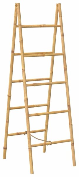 Duple Ljestve za Ručnike s Pet Šipki Bambus 50x160 cm - Smeđa 50 x 50 x 157 cm 50 x 50 x 157 cm Smeđa