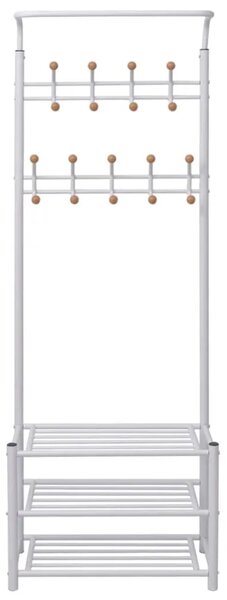 Vješalica za Odjeću s Pohranom Obuće 68x32x182 5 cm Bijela - Bijela 1 Bijela