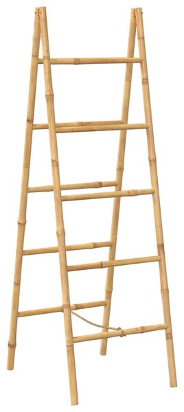 Duple Ljestve za Ručnike s Pet Šipki Bambus 50x160 cm - Smeđa 50 x 50 x 157 cm 50 x 50 x 157 cm Smeđa