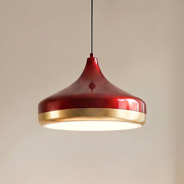 Opviq Yildo viseća svjetiljka, bordo, Ø 36 cm, metal, E27, prigušiva, Crvena, Dnevni boravak/blagovaonica, Metal