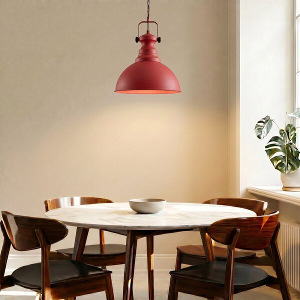 Opviq Kure viseća lampa, crvena, Ø 31 cm, metal, E27, prigušiva, Crvena, Dnevni boravak/blagovaonica, Metal