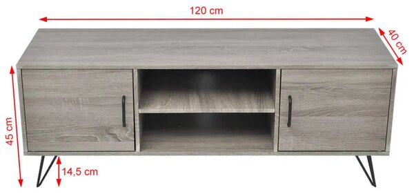 TV ormarić 120 x 40 x 45 cm sivi