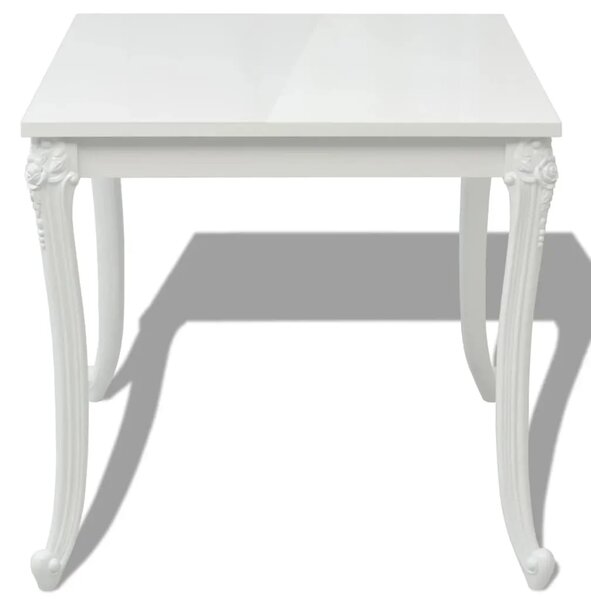 Blagovaonski Stol 80x80x76 cm Visoki Sjaj Bijeli - 80 x 80 x 76 cm 1 80 x 80 x 76 cm