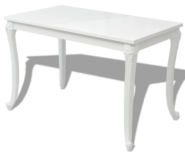 Blagovaonski stol visokog sjaja bijeli 116 x 66 x 76 cm - 116 x 66 x 76 cm 1 116 x 66 x 76 cm