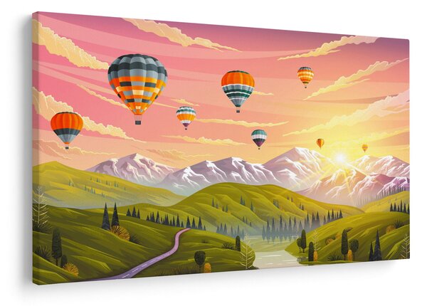 Slika balonov nad pokrajino (90x60 cm)