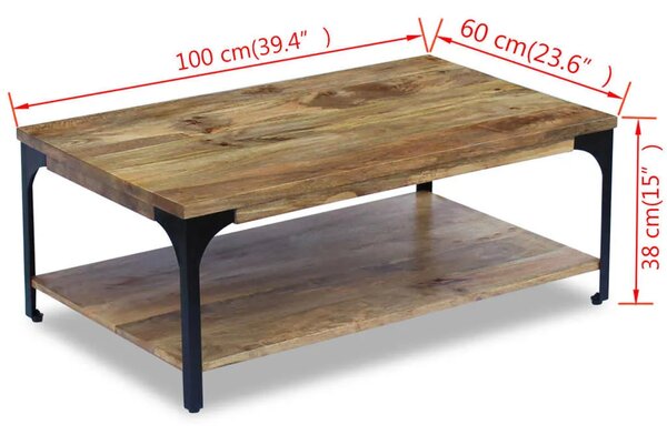 Stol za kavu Mango Drvo 100x60x38 cm - 100 x 60 x 38 cm 1 masivno drvo manga 100 x 60 x 38 cm