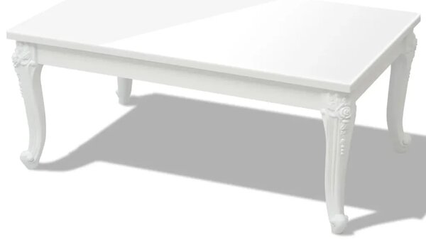 Klupski stolić 100 x 60 x 42 cm visoki sjaj bijeli - 100 x 60 x 42 cm 1 100 x 60 x 42 cm