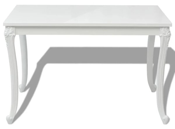 Blagovaonski stol visokog sjaja bijeli 116 x 66 x 76 cm - 116 x 66 x 76 cm 1 116 x 66 x 76 cm