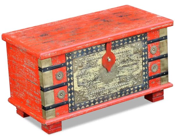 Škrinja za Pohranu Crvena Mango drvo 80x40x45 cm - Crvena 80 x 40 x 45 cm 1 Crvena