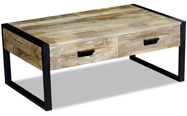 Stol za kavu sa 2 ladice Čvrsto Mango drvo 100x60x40 cm - 1 60 cm 60 cm