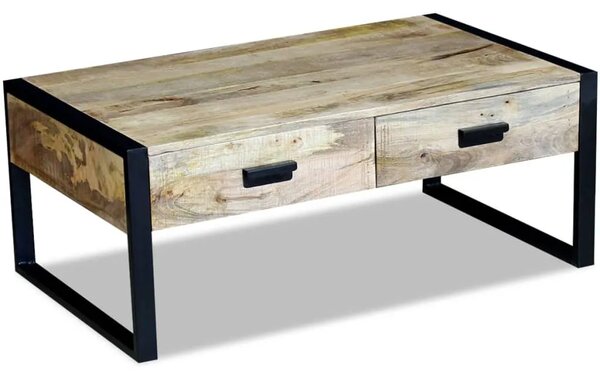 Stol za kavu sa 2 ladice Čvrsto Mango drvo 100x60x40 cm - 1 60 cm 60 cm