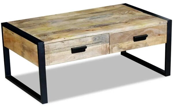Stol za kavu sa 2 ladice Čvrsto Mango drvo 100x60x40 cm - 1 60 cm 60 cm