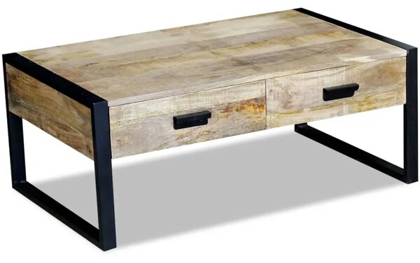 Stol za kavu sa 2 ladice Čvrsto Mango drvo 100x60x40 cm - 1 60 cm 60 cm