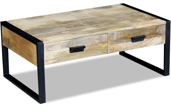 Stol za kavu sa 2 ladice Čvrsto Mango drvo 100x60x40 cm - 1 60 cm 60 cm